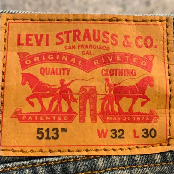NEW Levis 513 Slim Straight Distressed Jeans 32/30 - Picture 6 of 8